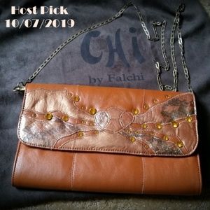 Chi by FALCHI Genuine Leather Clutch/Shoulder Bag